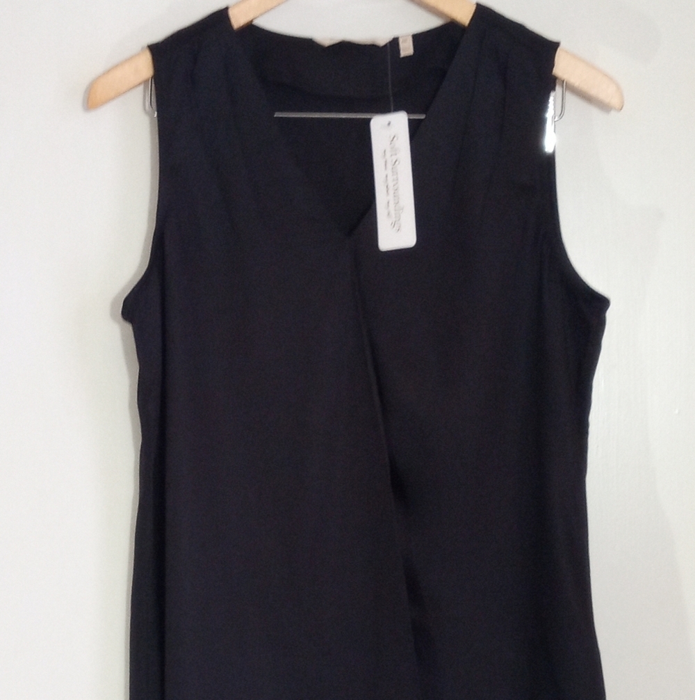Soft Surroundings black modal sleeveless top women's size medium petite